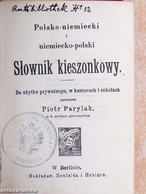 Polsko-niemiecki i niemiecko-polski Slownik kieszonkowy (gótbetűs)