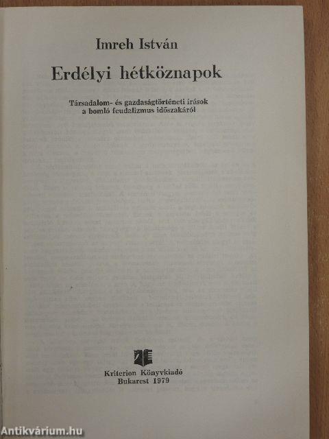 Erdélyi hétköznapok 1750-1850