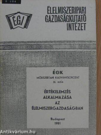 Értékelemzés alkalmazása az élelmiszergazdaságban