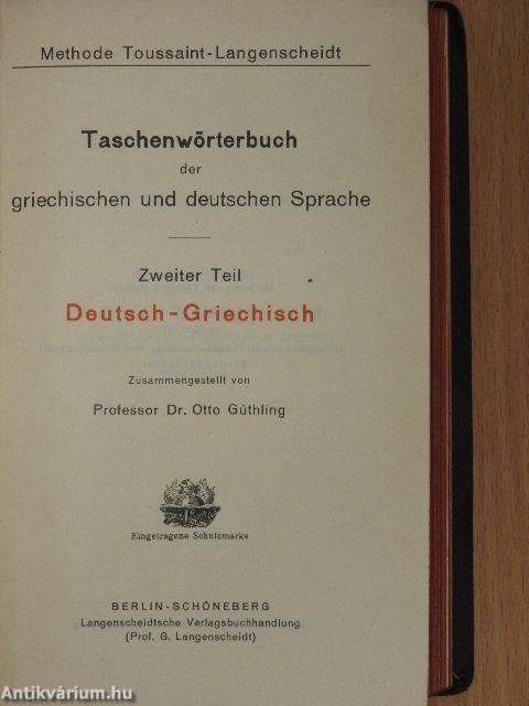 Taschenwörterbuch der griechischen und deutschen Sprache I-II./Das deutsche Zeitwort