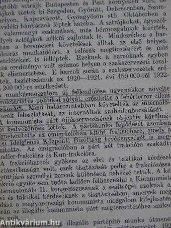 A kommunisták magyarországi pártjának harca 1919 augusztusától 1929 őszéig