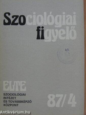 Szociológiai figyelő 1987/4.