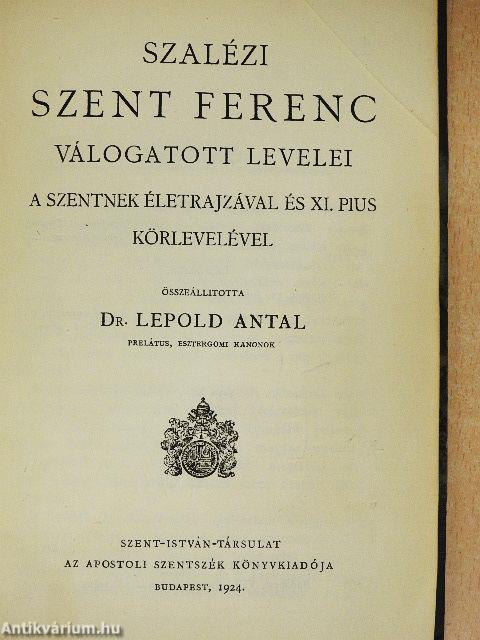 Szalézi Szent Ferenc válogatott levelei