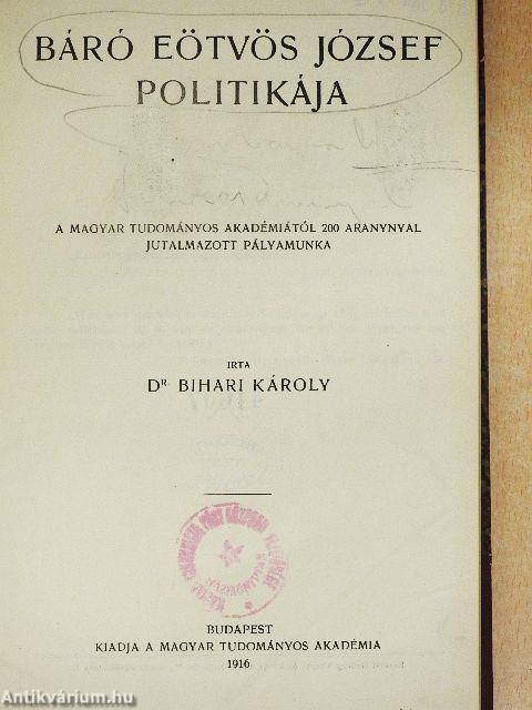 Báró Eötvös József politikája