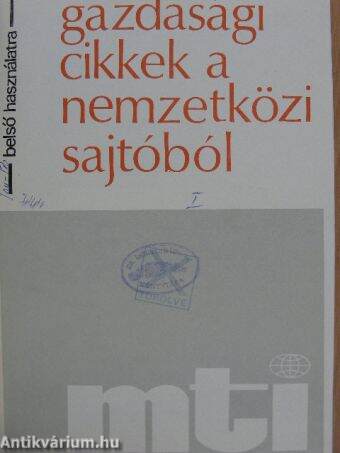 Gazdasági cikkek a nemzetközi sajtóból 1977. január 3.-február 28. (nem teljes évfolyam)