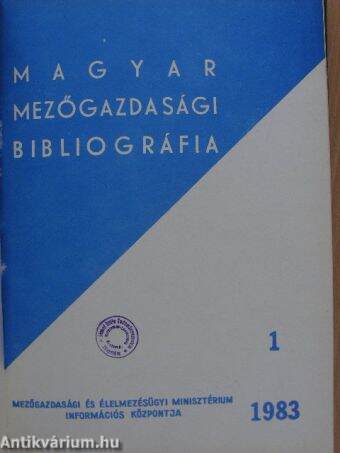 Magyar mezőgazdasági bibliográfia 1983/1-4.
