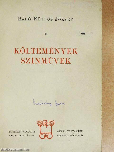 Költemények és színművek