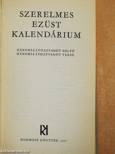 Szerelmes ezüst kalendárium