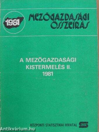 A mezőgazdasági kistermelés II. (töredék)