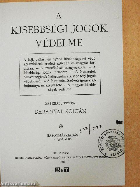 A kisebbségi jogok védelme