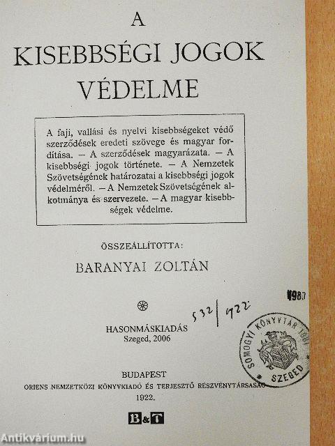 A kisebbségi jogok védelme