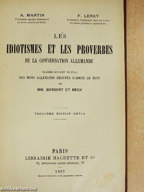 Les idiotismes et les proverbes de la conversation allemande