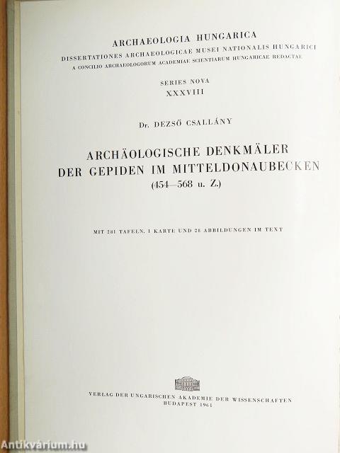 Archäologische Denkmäler der Gepiden im Mitteldonaubecken