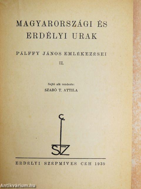 Magyarországi és erdélyi urak II. (töredék)