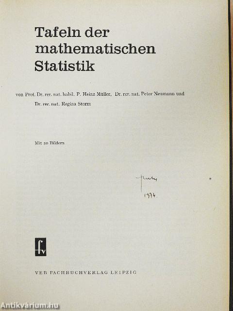 Tafeln der mathematischen Statistik
