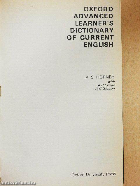 Oxford Advanced Learner's Dictionary of Current English