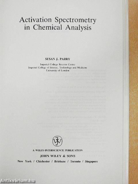 Activation Spectrometry in Chemical Analysis
