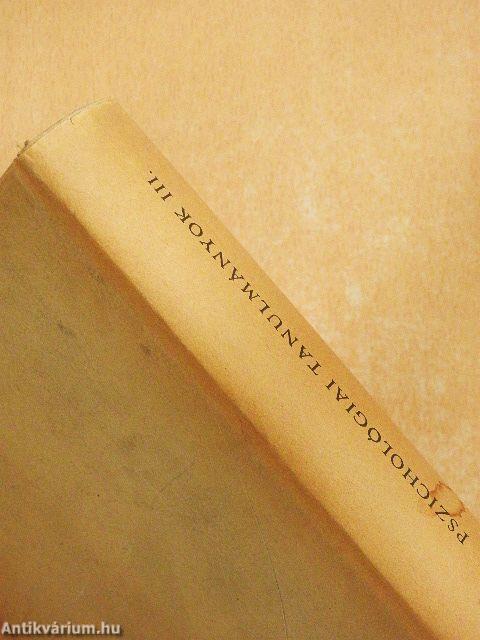 Pszichológiai tanulmányok III.