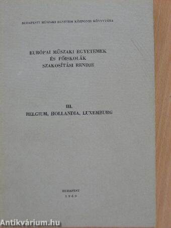 Európai műszaki egyetemek és főiskolák szakosítási rendje III.