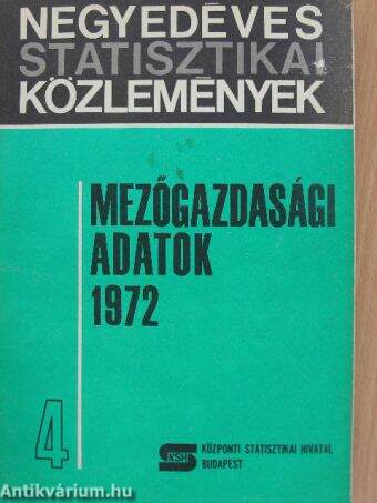 Mezőgazdasági adatok 1972/4.