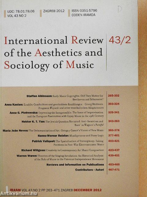 International Review of the Aesthetics and Sociology of Music - December 2012