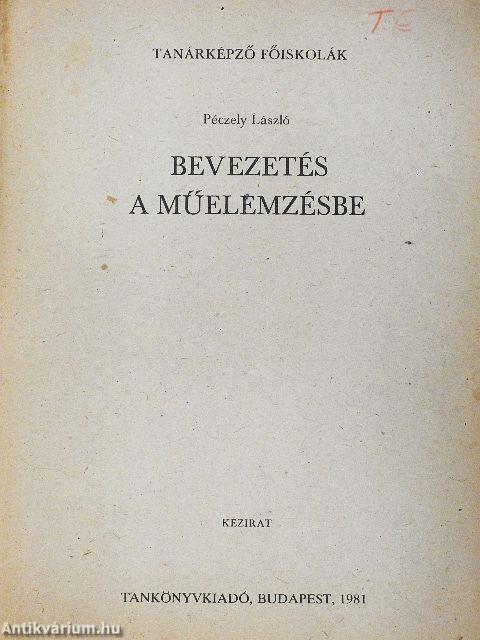 Bevezetés a műelemzésbe