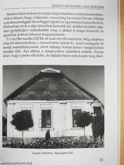 Bálint Sándorra emlékezem