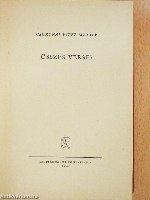 Csokonai Vitéz Mihály összes versei I-II.