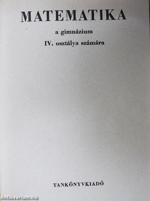 Matematika IV.