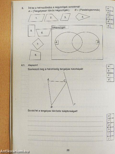Témazáró felmérő feladatsorok - matematika 6. osztály