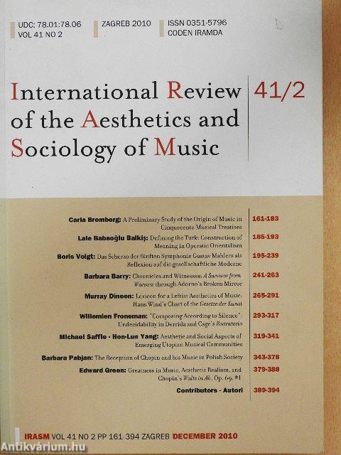 International Review of the Aesthetics and Sociology of Music - December 2010