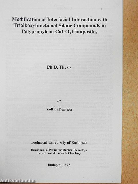 Modification of Interfacial Interaction with Trialkoxyfunctional Silane Compounds in Polypropylene-CaCO3 Composites