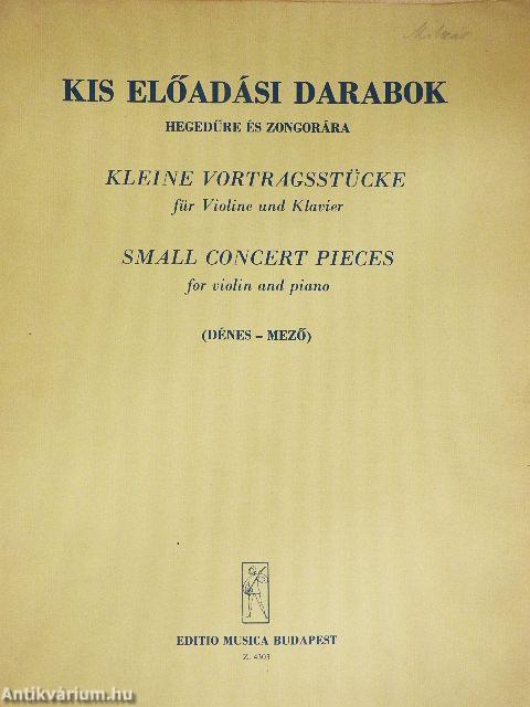 Kis előadási darabok hegedűre és zongorára