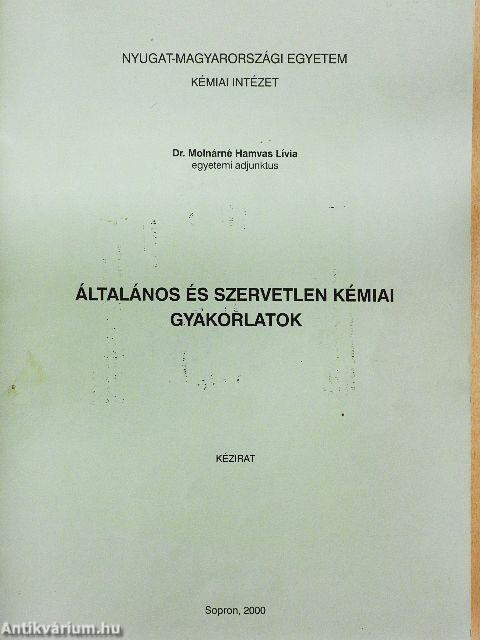 Általános és szervetlen kémiai gyakorlatok