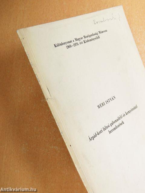 Árpád-kori falusi gabonaőrlő és kenyérsütő berendezések