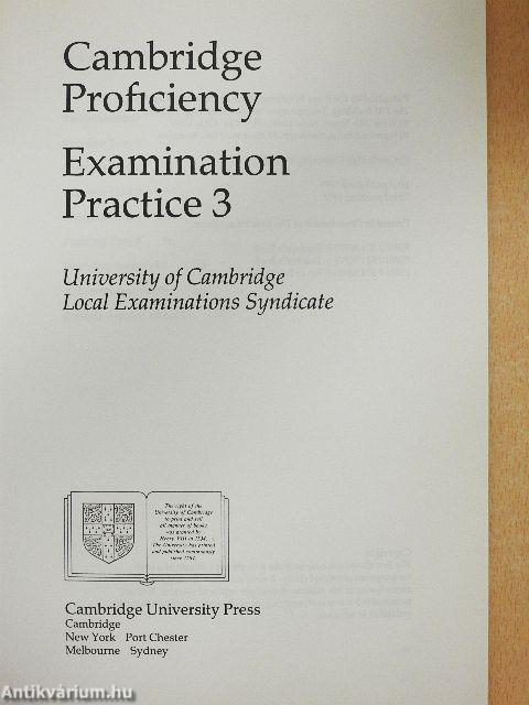 Cambridge Proficiency Examination Practice 3