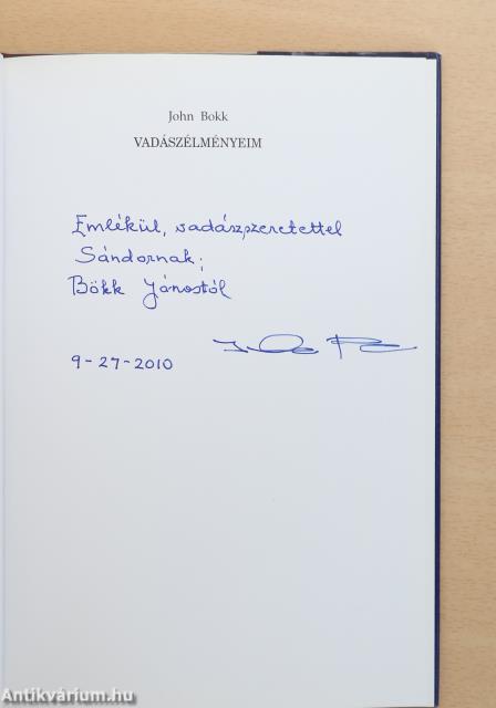 Vadászélményeim (dedikált példány)