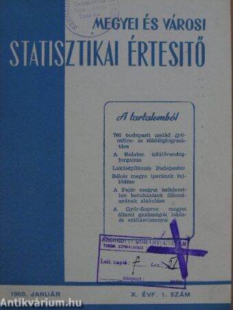 Megyei és Városi Statisztikai Értesítő 1960. (nem teljes évfolyam)