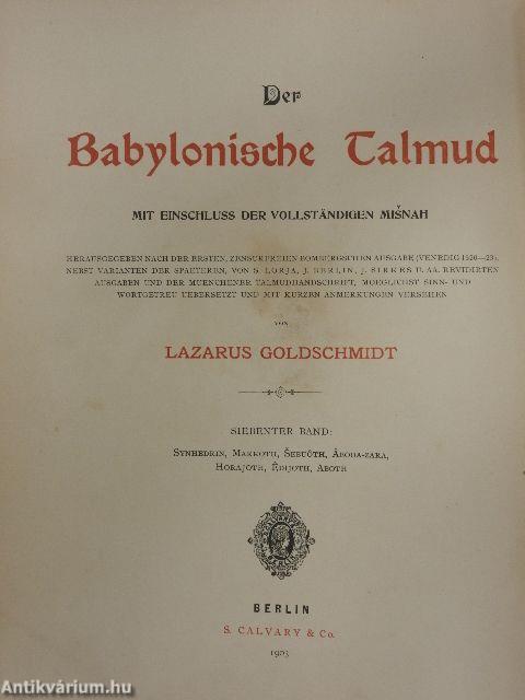Der Babylonische Talmud VII.