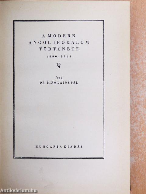 A modern angol irodalom története