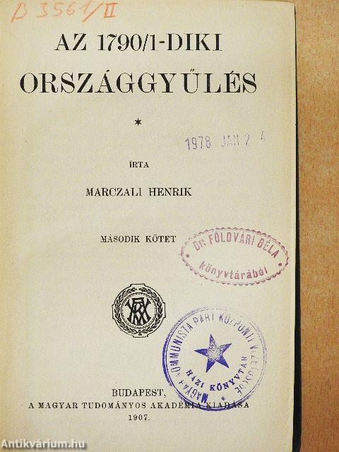 Az 1790/1-diki országgyűlés II. (töredék)