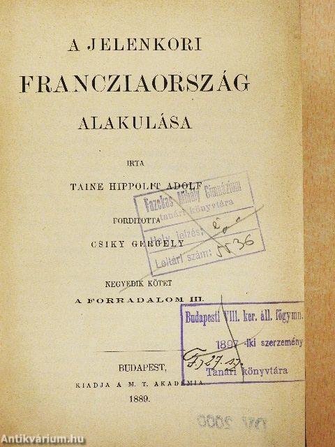 A jelenkori Francziaország alakulása IV. (töredék)