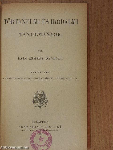 Történelmi és irodalmi tanulmányok I. (töredék)