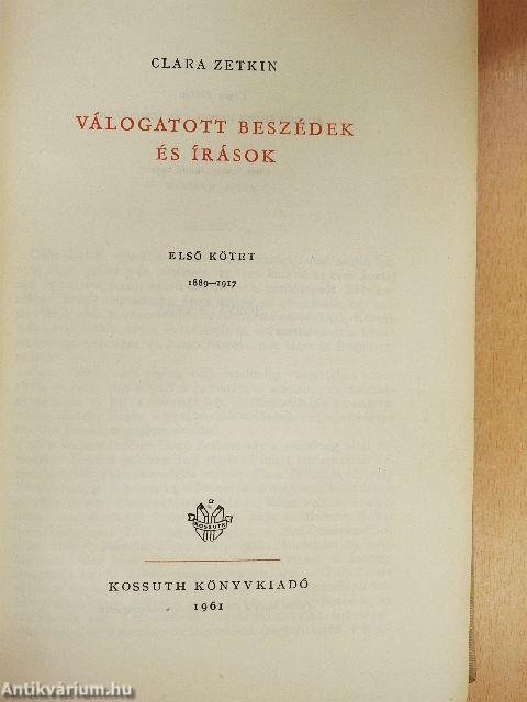 Válogatott beszédek és írások I.