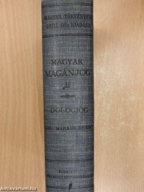 Magyar magánjog mai érvényében II.