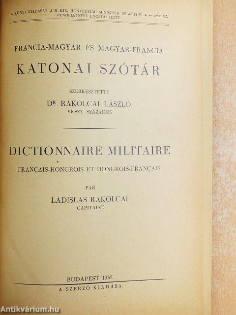 Francia-magyar és magyar-francia katonai szótár