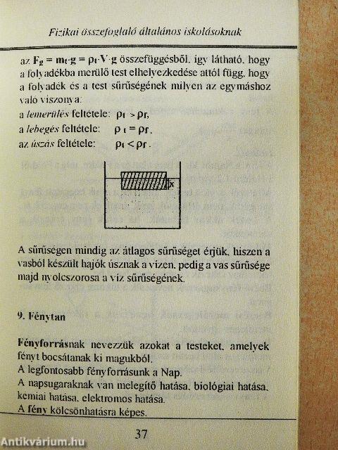 Fizikai összefoglaló általános iskolásoknak