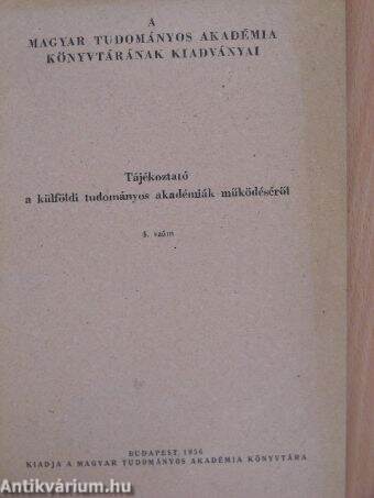 Tájékoztató a külföldi tudományos akadémiák működéséről 4.