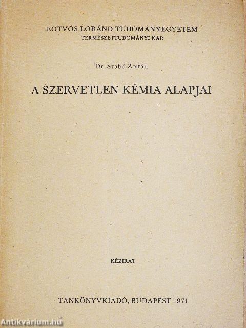 A szervetlen kémia alapjai