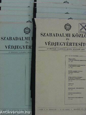 Szabadalmi Közlöny és Védjegyértesítő 1976. (nem teljes évfolyam)